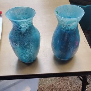 Elegant Blue Glass Vases